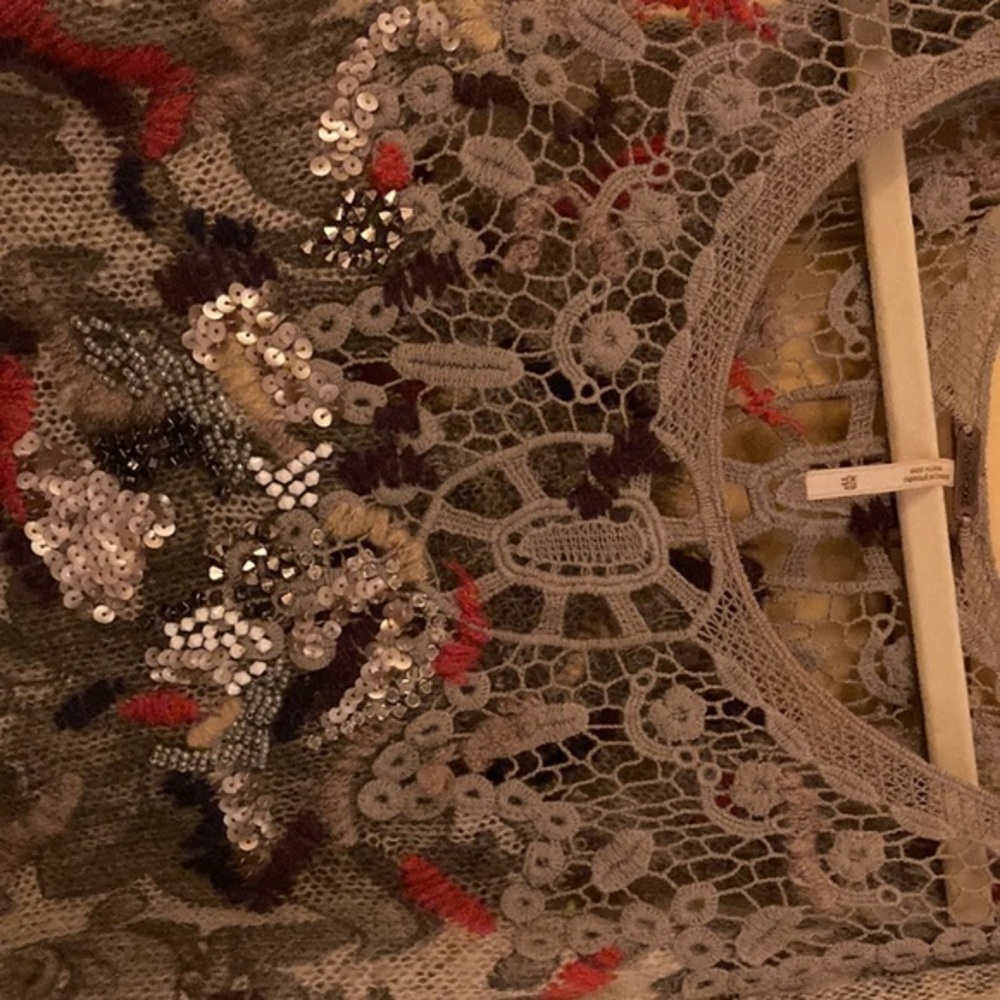 Free people top embroidered and beaded gorgeous - Picture 4 of 6